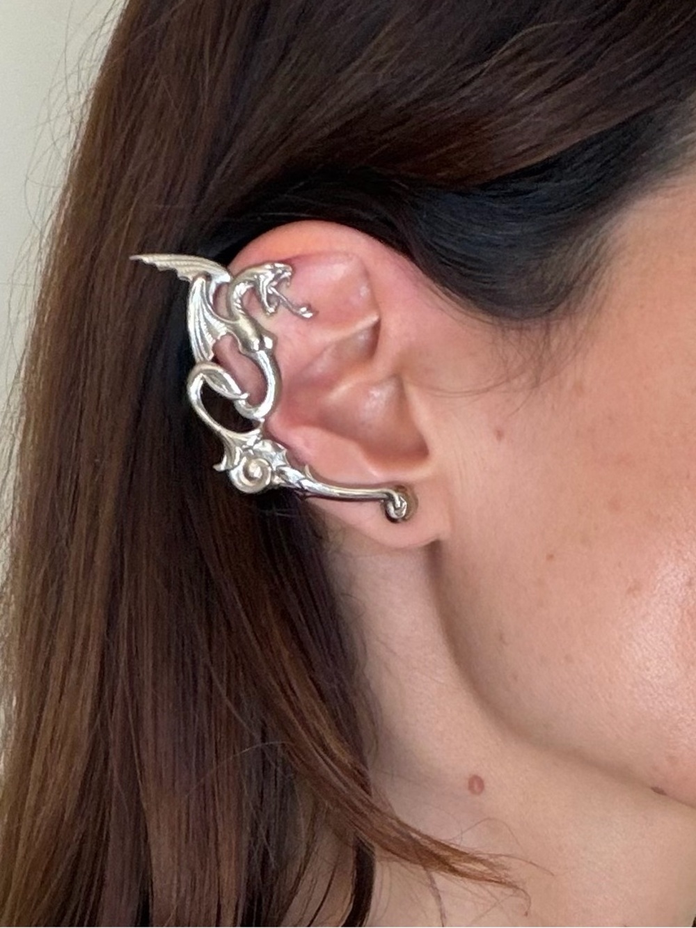 Rodarte Silver Dragon Ear Cuff